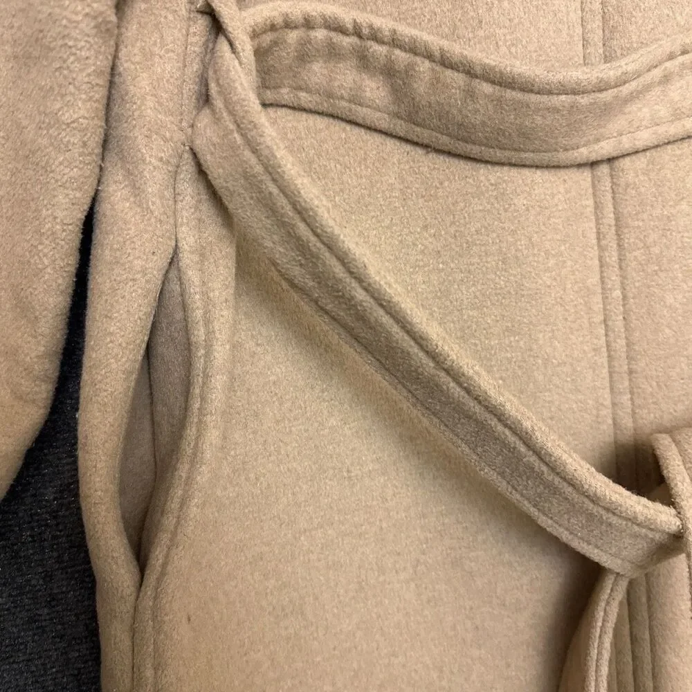 MNG Basics Mango Waterfall Wool Blend Belted Coat L Winter Minimalist Outerwear